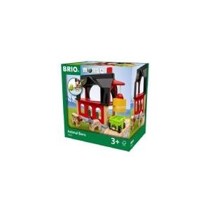 BRIO 36012 Dierenschuur met hooiwagen, accessoires voor treinset voor kinderen vanaf 3 jaar