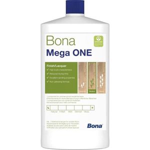 Bona Mega One - alles in 1 Parketlak - lak voor houten vloer - 1 komponent - halfmat / satijn - 1L