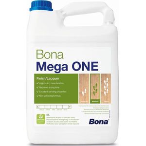 Bona Mega One - alles in 1 Parketlak - lak voor houten vloer - 1 komponent - halfmat / satijn - 5L