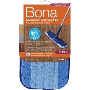 Bona - Microvezel reinigingspad - 42 cm - Compatibel met microvezelbezem voor vloeren - Herbruikbaar tot 500 keer