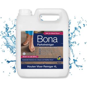 Bona Houten Vloer Reiniger - Parketreiniger - Navulling 4 Liter - Droogt Snel - Gebruiksklaar - Vloerreiniger Vloeistof (Ook Geschikt Voor Robotstofzuiger Met Dweilfunctie)