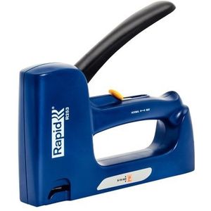 Rapid 20009450 Handtacker R253, Nietpistool voor Hout en Stof, Licht, 2-Staps instelbare Slagkracht, voor Nieten Type 53, 6-14mm,Blauw