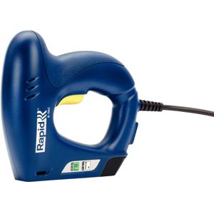 Rapid Elektrische Tacker E-tac, Tacker voor Hout en Folie, Licht, voor Nieten Type 140, 6-14mm en Brads Type 8, 15mm,Blauw