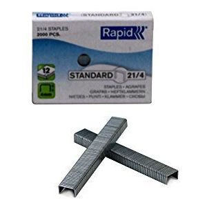 Rapid 21/4, Staples pack, 21/4, 4 mm, 2000 staples, 12 pages, zilver