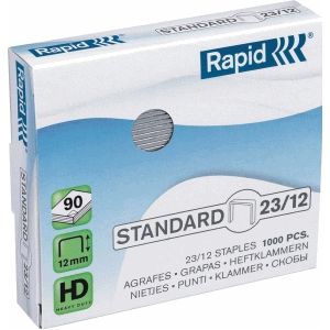 Rapid Standard nietjes 23/12, Heavy duty, gegalvaniseerde nietjes. 1000 STUKS