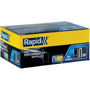 Rapid Kabelnieten 28/11 mm DP (wit) 5 x 1.000 st., Box