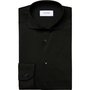 Eton - Slim Fit Overhemd - Zwart - 83% Polyamide 17% Elastaan