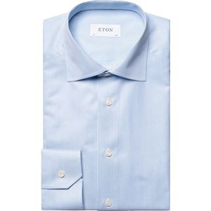 Eton - Fine Striped Overhemd - Blauw - Katoen
