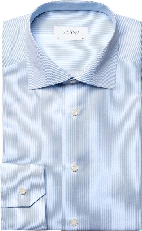 Eton - Overhemd - Blauw - Katoen - Slim Fit - Fine Striped Signature Twill