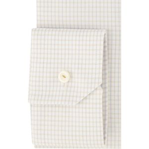 Eton - Overhemd - Beige - Geruit - Wijde Fit - Borstzak