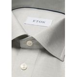 Eton - Lange Mouwen Overhemd - Beige - Twill - Knoopsluiting - Verstelbare Manchetten