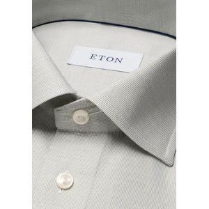 Eton - Beige Twill Lange Mouwen Overhemd - Heren - Katoen
