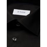 Eton - Overhemd - Zwart - 100% Katoen - Lange Mouw