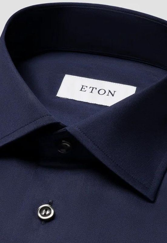 Eton - Four-Way Stretch - Overhemd - Donkerblauw - Polyamide - Regular Fit