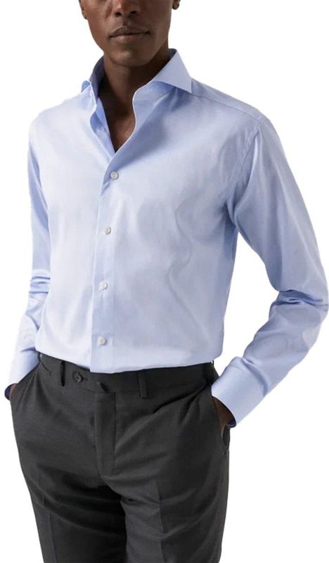 Eton - Overhemd - Lichtblauw - Katoen - Slim Fit - Cut Away