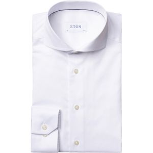 Eton - Signature Twill Overhemd - Wit - Effen - Super Slim Fit