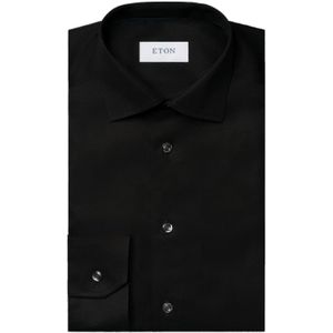 ETON Overhemd zwart, Effen
