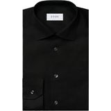 Eton - Overhemd - Zwart - Katoen - Lange Mouwen