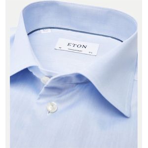 Eton, Heren, Overhemden, Blauw, Maat: L Katoen,