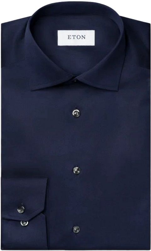 Eton - Overhemd - Blauw - Lange Mouwen - Polyamide/Nylon