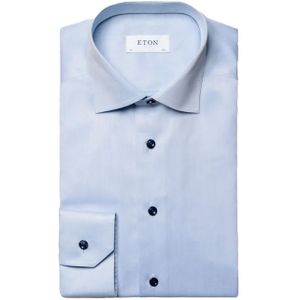 Eton - Katoenen Overhemd - Lichtblauw - 100% Katoen - Slim Fit