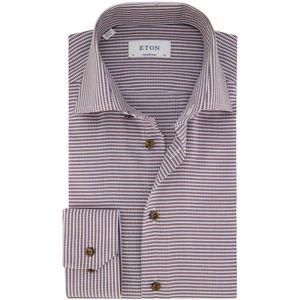 Eton - Business Overhemd - Bruin - Katoen