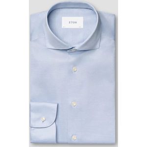 Eton - Lichtblauw Overhemd - Katoen - Lange Mouwen - Regular Fit