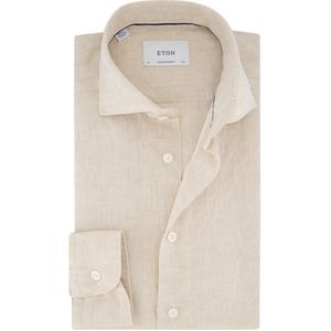 Eton - Contemporary Overhemd - Beige - 100% Linnen