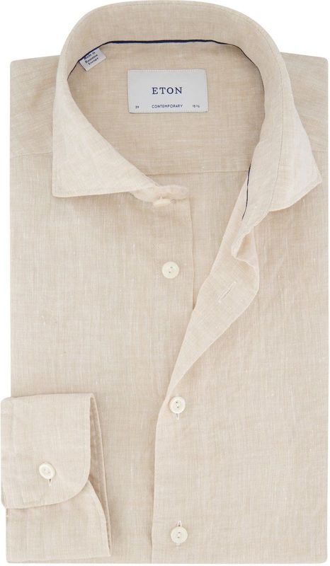 Eton - Contemporary Overhemd - Beige - 100% Linnen