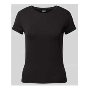 Gina Tricot - T-shirt - Dames - Zwart - Viscose en Elastaan