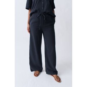 Gina Tricot - Wide Leg Broek - Zwart - Regular Waist