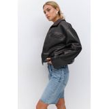 Gina Tricot - Korte Broek - Medium Blue Denim - Straight Fit - Regular Waist