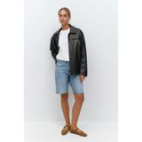 Gina Tricot - Korte Broek - Medium Blue Denim - Straight Fit - Regular Waist