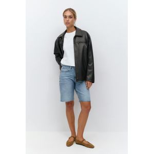 Gina Tricot - Korte Broek - Medium Blue Denim - Straight Fit - Regular Waist