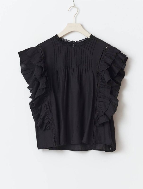 Gina Tricot - Top - Zwart - Mouwloos - Ronde Hals