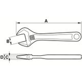 Bahco 8073 - Verstelbare Moersleutel - Gefosfateerd - 305mm - 34mm