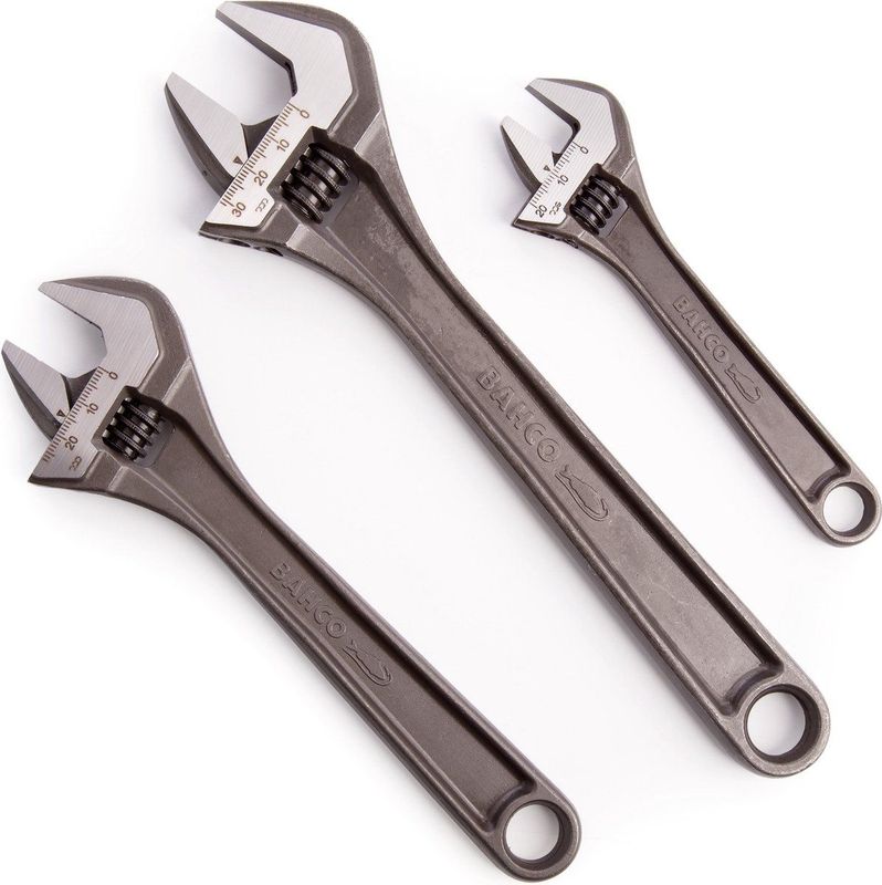 Bahco - 80 Serie - Verstelbare Sleutel Set - 3 Stuks - Hoogwaardig Staal