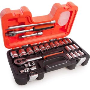 Bahco - S240 - 24-delige Ratel- en Doppenset - Kunststof Koffer - Staal