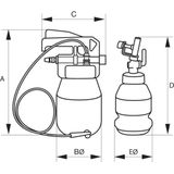 Bahco - BBR350 - Luchtonderbreker Afperser - 1.5 ltr PU Container - 2 mtr Slang