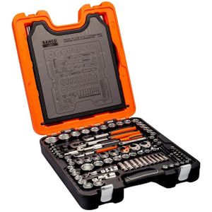 Bahco S138 138 delige 1/4"" & 1/2"" Dopsleutelset incl. ringsleutelset in koffer