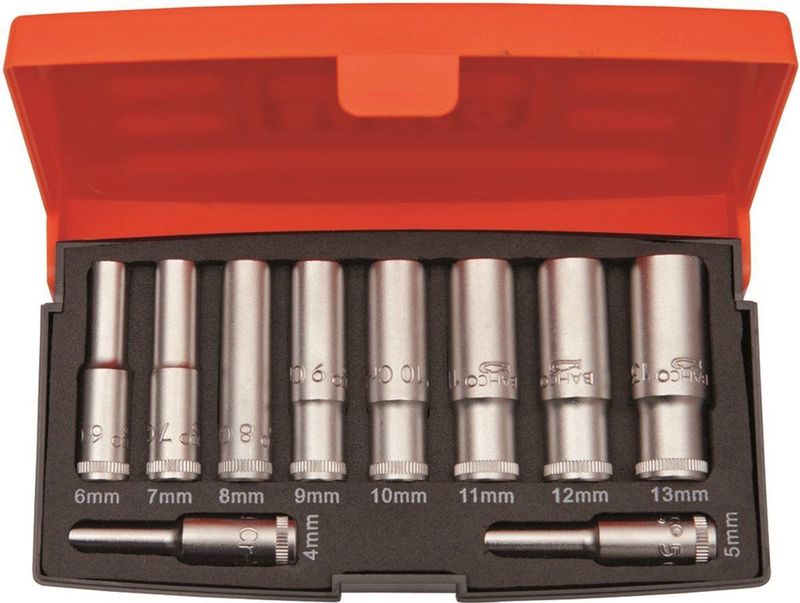 Bahco - S0810L - Doppenset - 10 Delig - Hooggelegeerd Kwaliteitsstaal - Mat