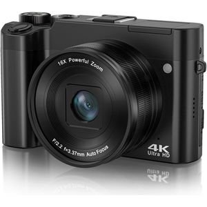 DC218T - 4K HD-camera - Zwart - Met Dubbele Lenzen en Touchscreen