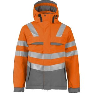 ProJob - 6422 - Gevoerde Korte Signalisatiejack - Oranje/Grijs - ISO 20471 Klasse 3