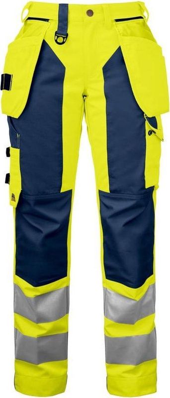 ProJob 6519 Werkbroek - Geel/Marine - Kniezakken - Spijkerzakken - ISO 20471 Klasse 2