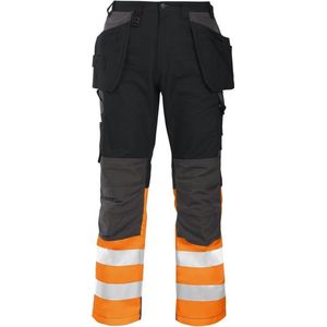 ProJob 6522 SIGNALISATIEBROEK MET KNIEZAKKEN EN SPIJKERZAKKEN EN ISO 20471 KLASSE 1 646522 - Oranje/Zwart - D104
