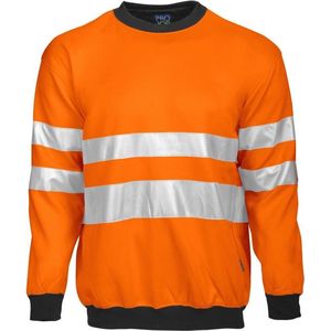 ProJob 6101 SIGNALISATIESWEATER RONDE HALS EN ISO20471 KLASSE 3 646101 - Oranje/Zwart