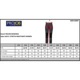 Projob 2521 Dames Stretchbroek Zonder Kniezakken 642521 - Rood