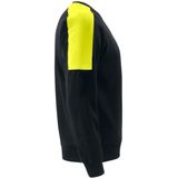 Projob 2125 Sweater Ronde Hals Met Fluo Inzetstukken 642125 - Zwart/Geel