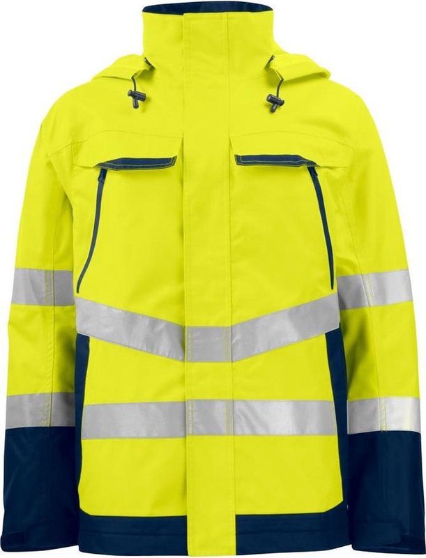 ProJob 6440 SIGNALISATIE REGENJAS EN ISO 20471 KLASSE 3 646440 - Geel/Marine - 4XL