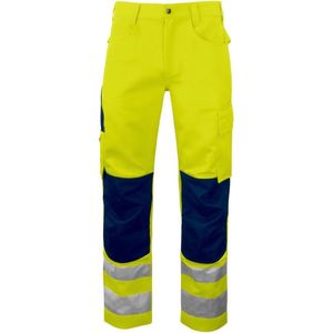 ProJob 6532 SIGNALISATIEBROEK MET KNIEZAKKEN EN ISO 20471 KLASSE 2 646532 - Geel/Marine
